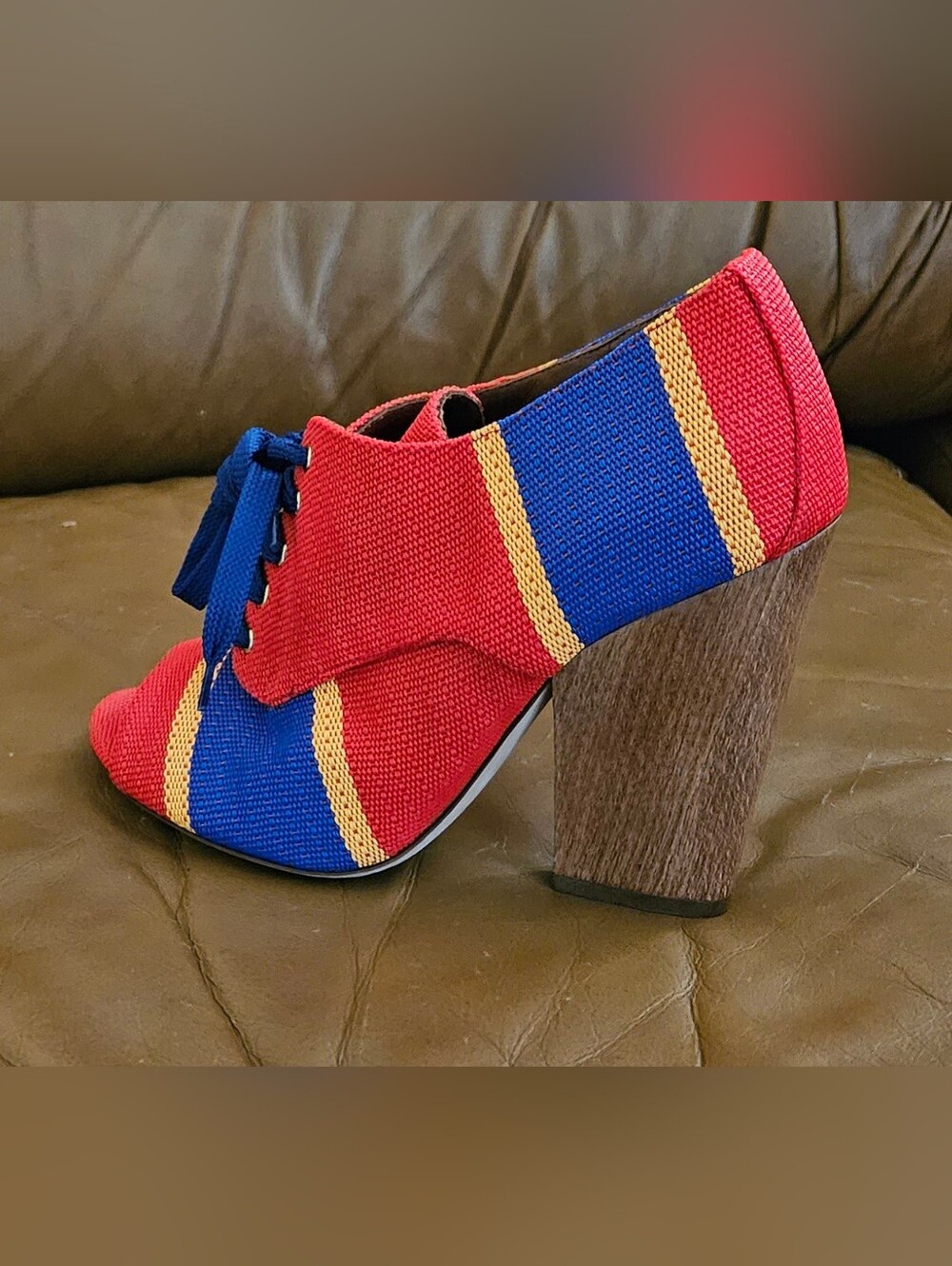 Dolce & Gabbana Multicolor Blended PVC Designer Ankle Heels Size 9 US - Picture 11 of 16
